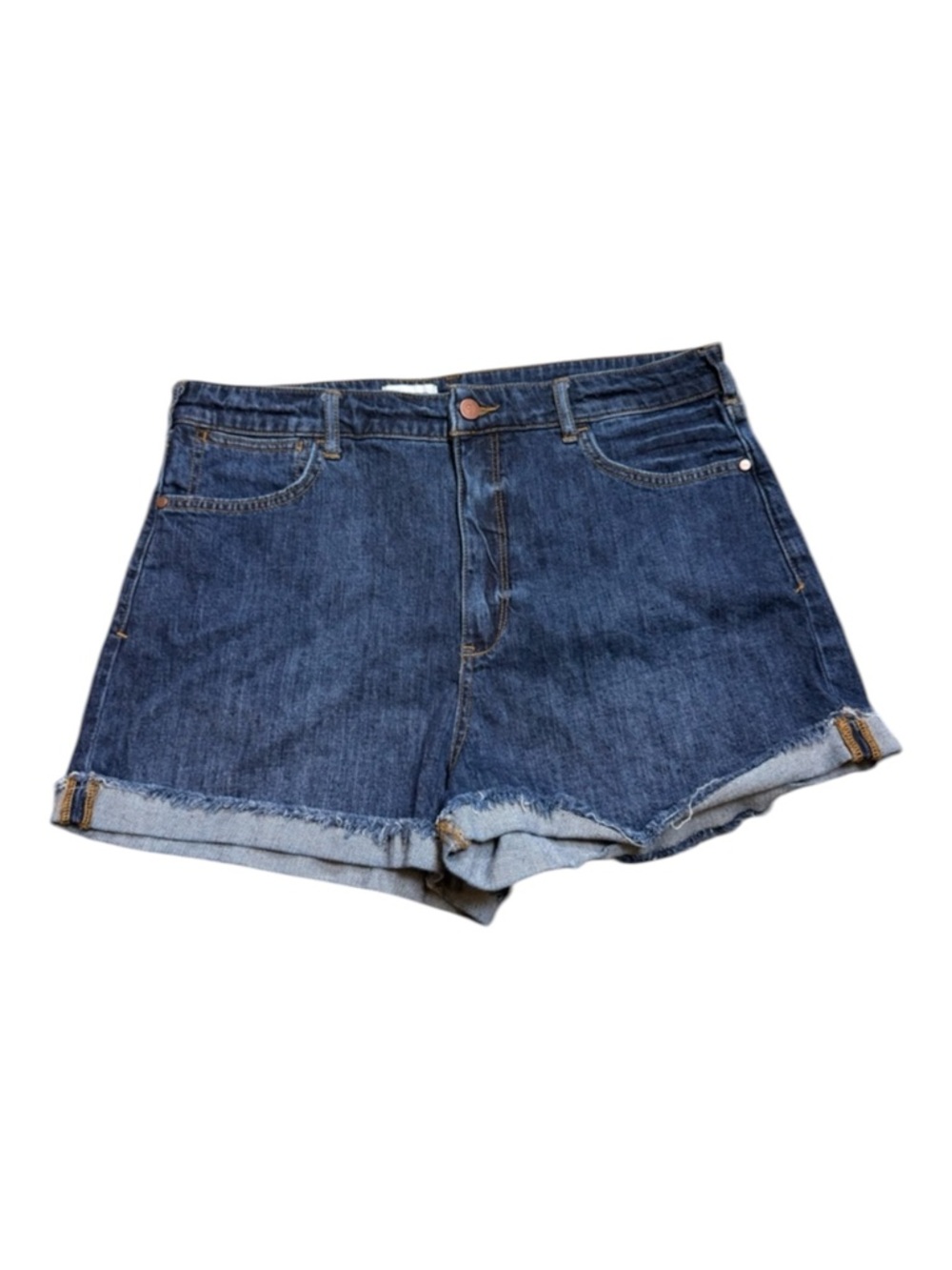 Pilcro Dark Blue Denim Roll-Cuff‎ Women's Size 32 Shorts Stretch Cute Classic
